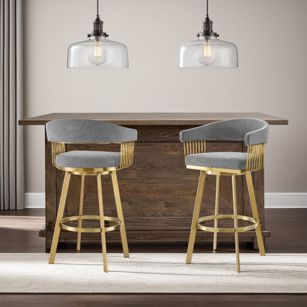 22"W x 21"D x 38"H / Anchor Gray/Gold