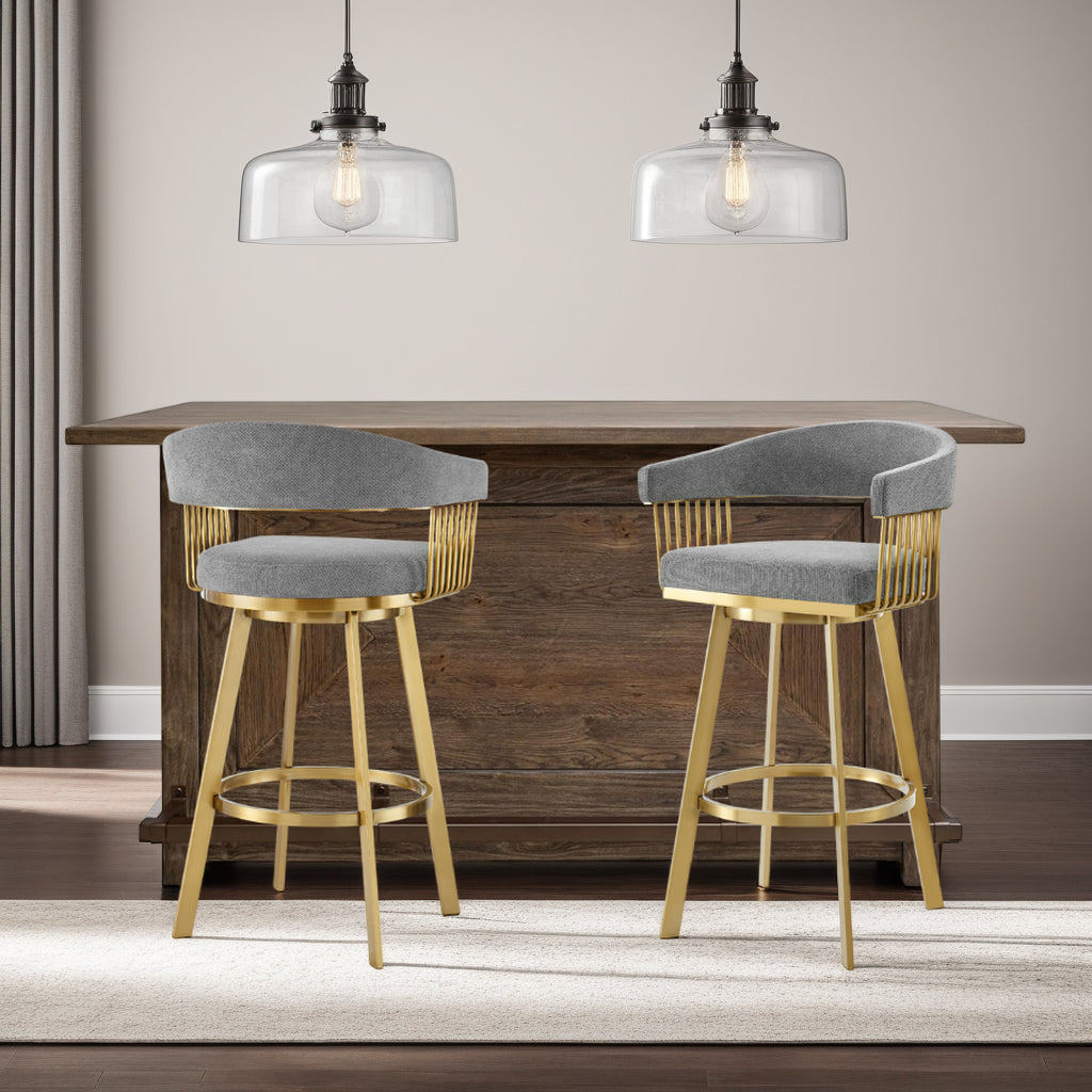 22"W x 21"D x 38"H / Anchor Gray/Gold