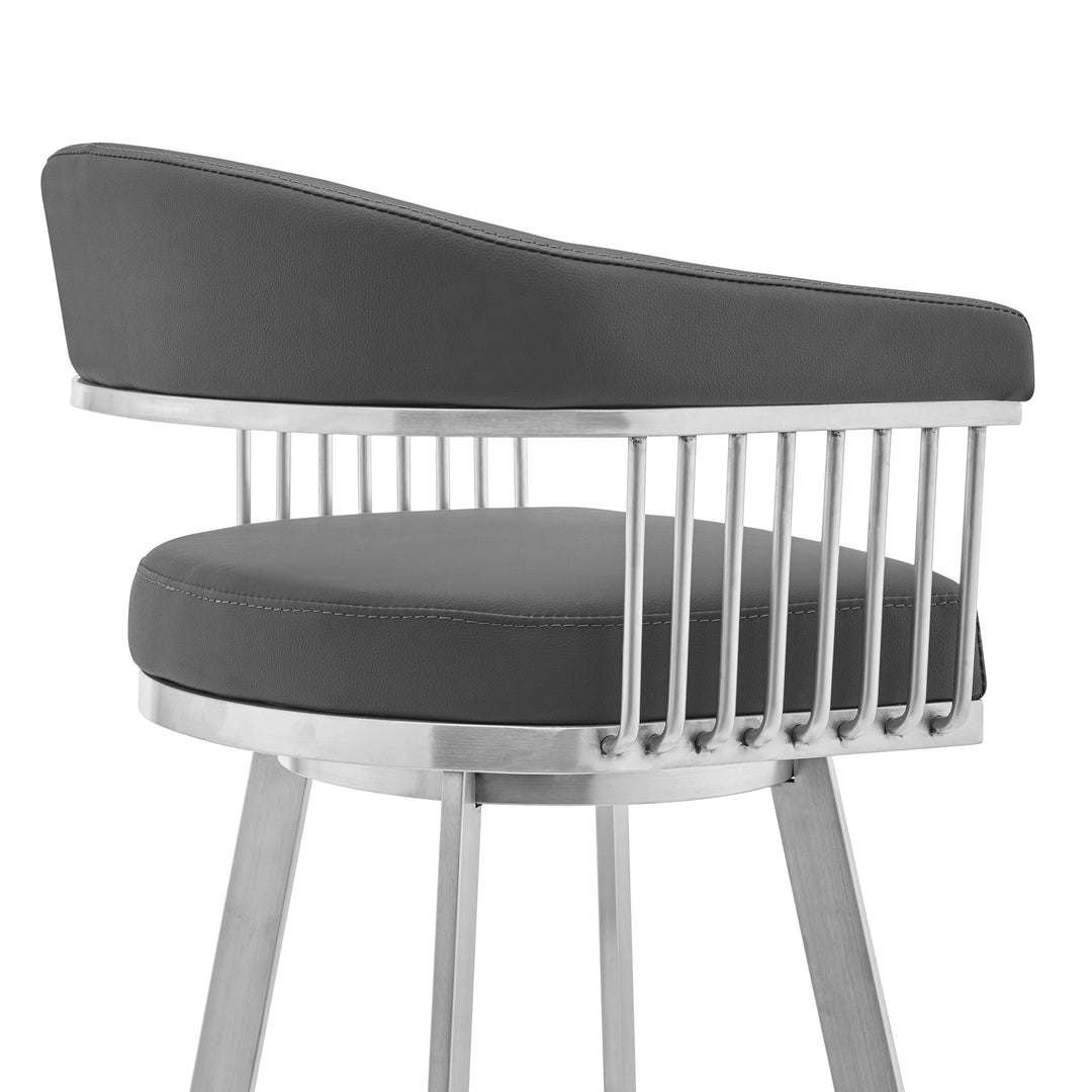 22"W x 21"D x 38"H / Gray/Stainless Steel