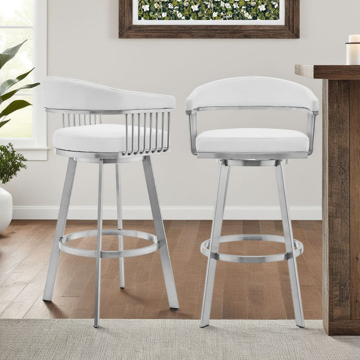 22"W x 21"D x 38"H / White/Stainless Steel