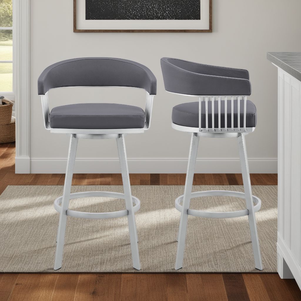 22"W x 21"D x 34"H / Slate Gray/Silver