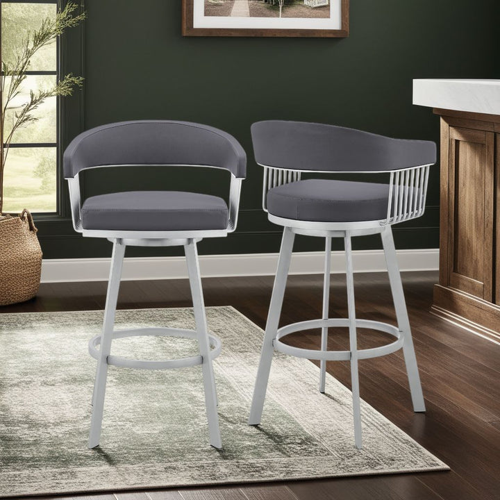 22"W x 21"D x 38"H / Slate Gray/Silver