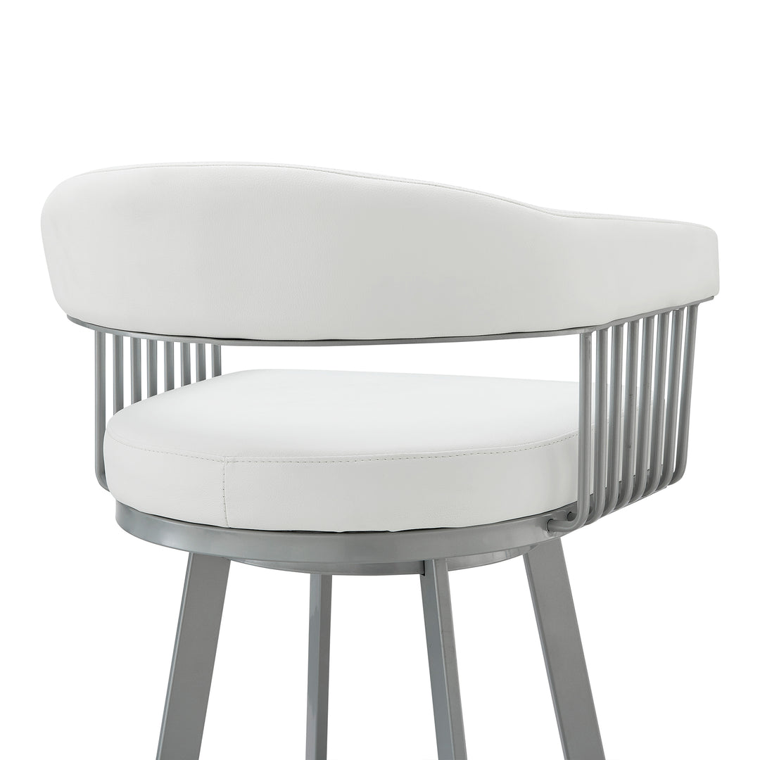 22"W x 21"D x 34"H / White/Silver