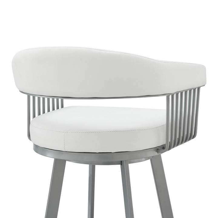 22"W x 21"D x 34"H / White/Silver