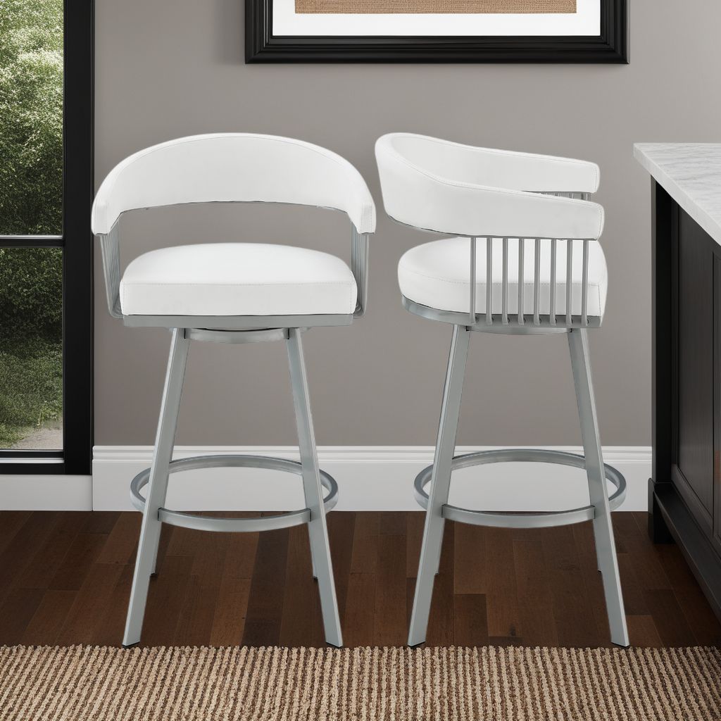 22"W x 21"D x 34"H / White/Silver