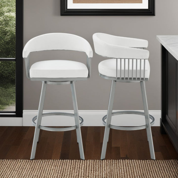 22"W x 21"D x 34"H / White/Silver