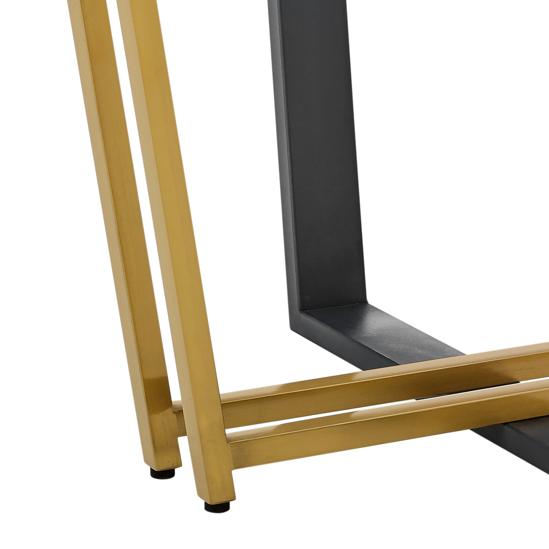 48"W x 48"D x 30"H / Gold Stainless Steel and Black Iron/Gold / Black