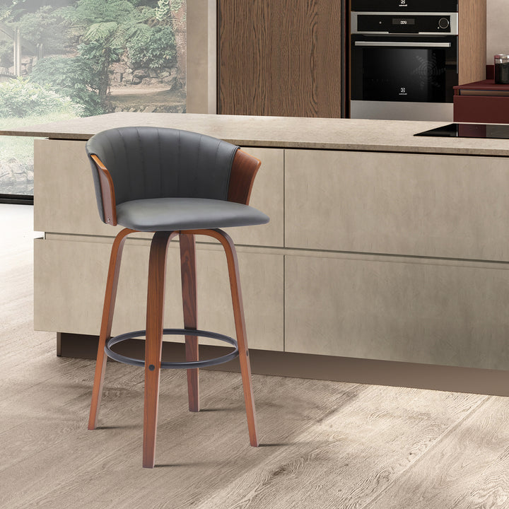 20"W x 21"D x 38"H / Gray/Walnut