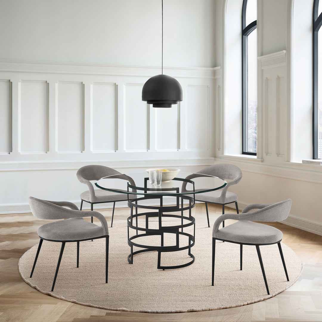 48"W x 48"D x 29.5"H / Black/Black