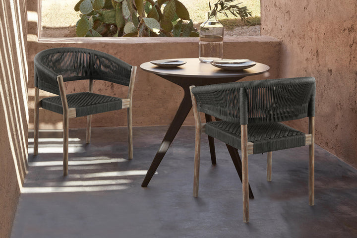 26"W x 22"D x 31"H / Black/Light Eucalyptus