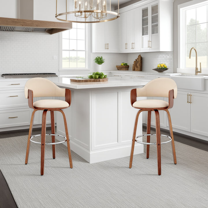 20"W x 20"D x 36"H / White/Walnut