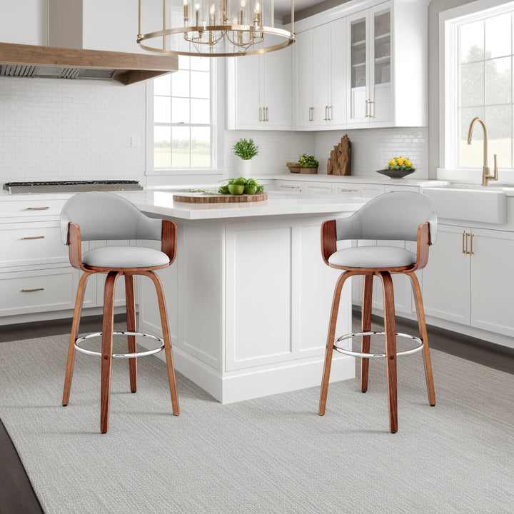 20"W x 20"D x 36"H / Gray/Walnut