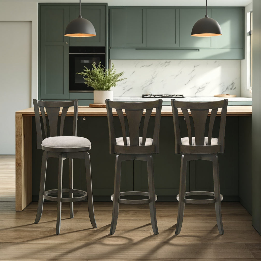 17.75"W x 19.25"D x 39.5"H / Gray/Dark Roast