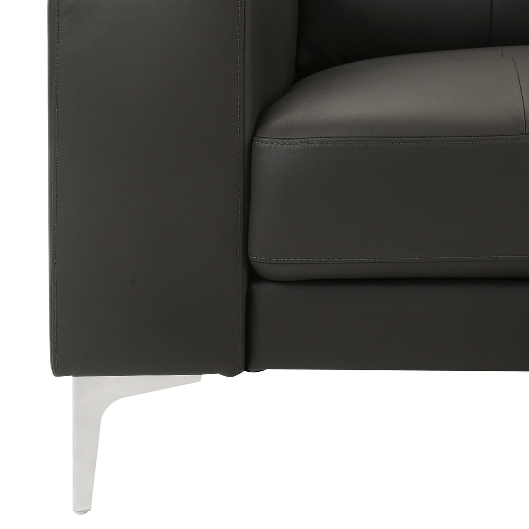 58"W x 34"D x 33"H / Cola/Chrome Silver