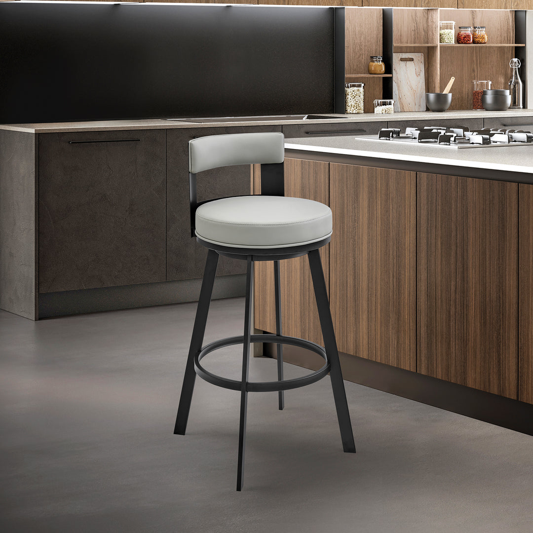 17.5"W x 18"D x 34"H / Light Gray/Black