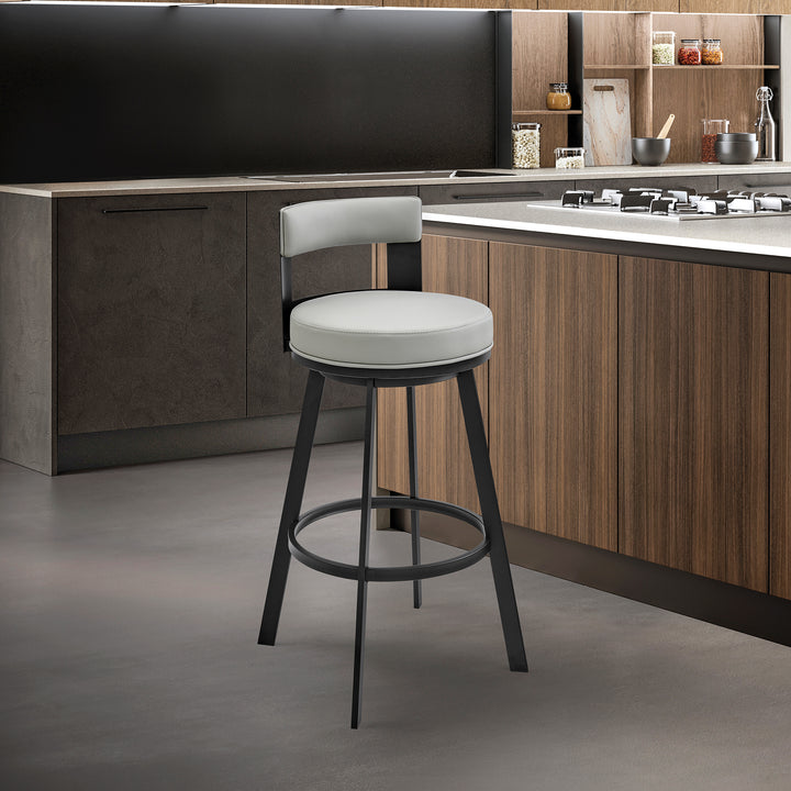 17.5"W x 18"D x 34"H / Light Gray/Black