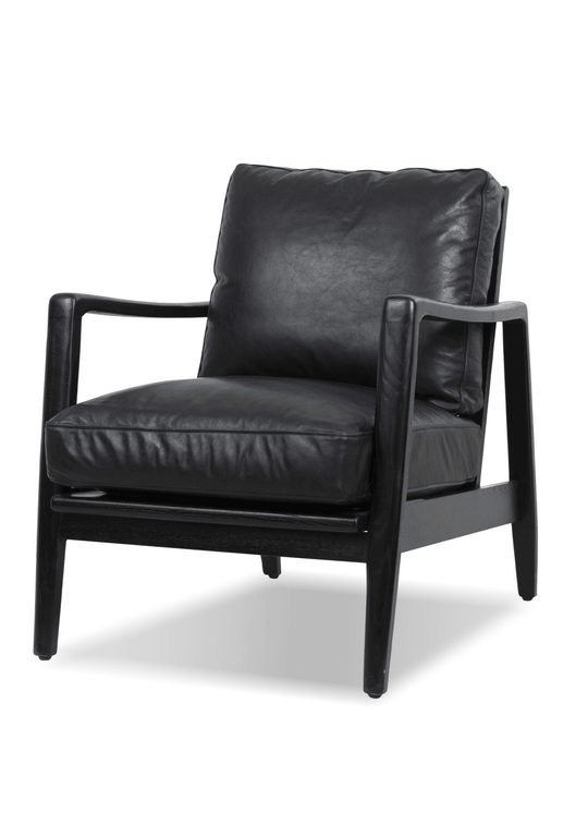 Black Leather/Black Ash Wood Frame