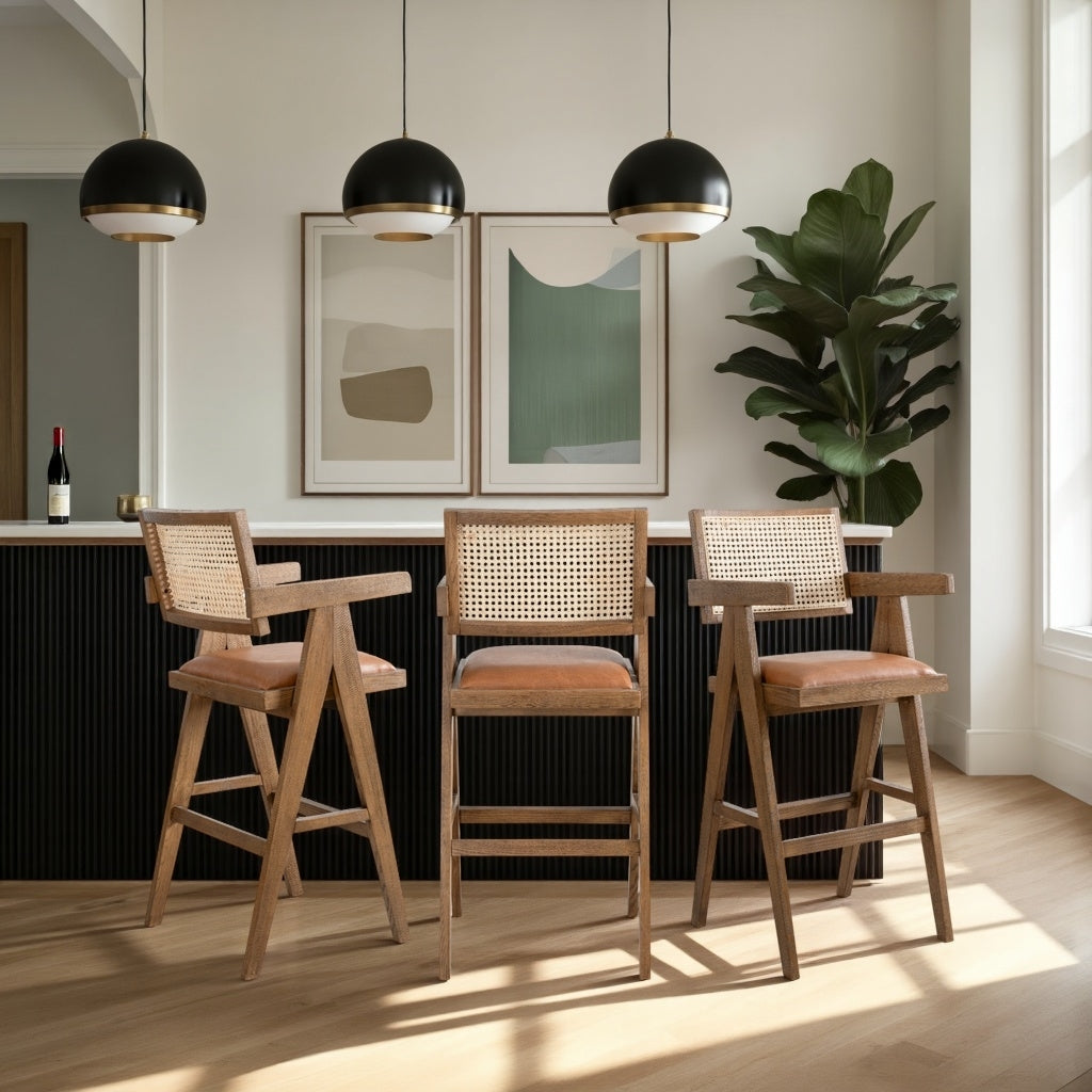 American Home Furniture Armen Living Harley 30" Barstool Set of 2