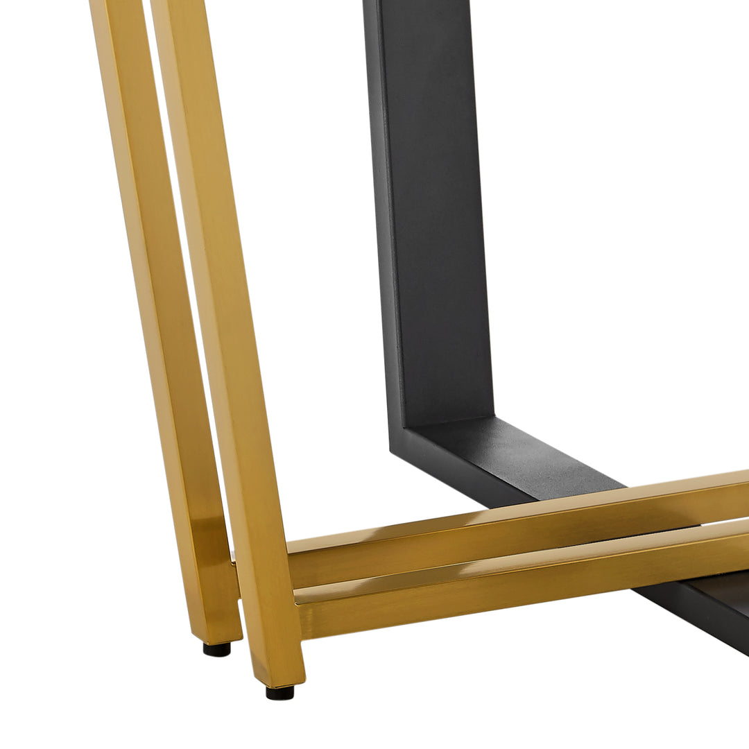 48"W x 48"D x 31"H / Walnut/Gold / Black