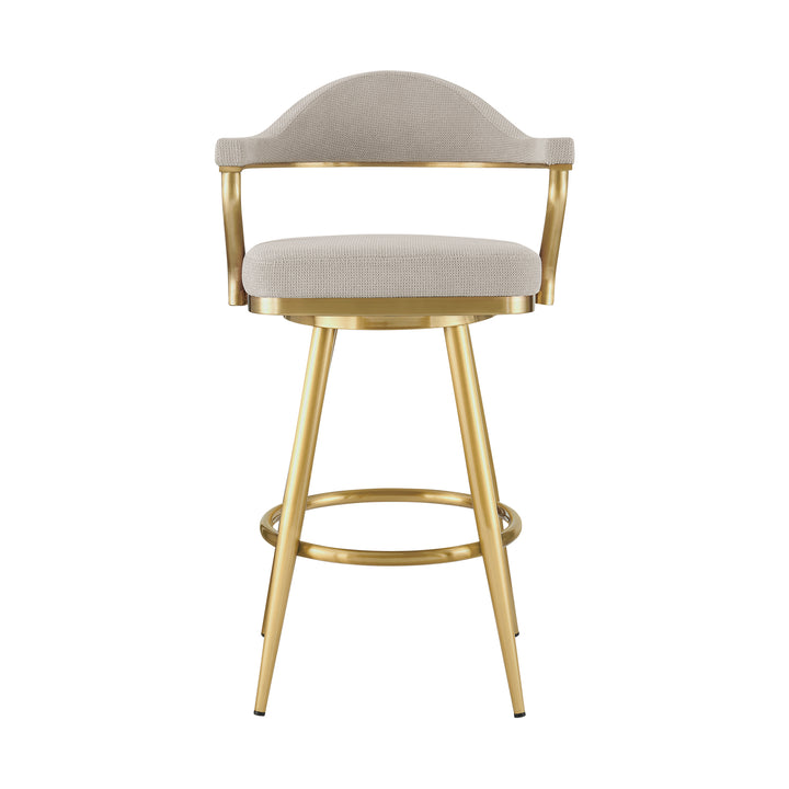 22"W x 23"D x 37"H / Taupe/Gold