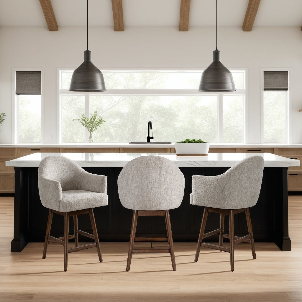 22.75"W x 23"D x 39.75"H / Beige/Brown Oak