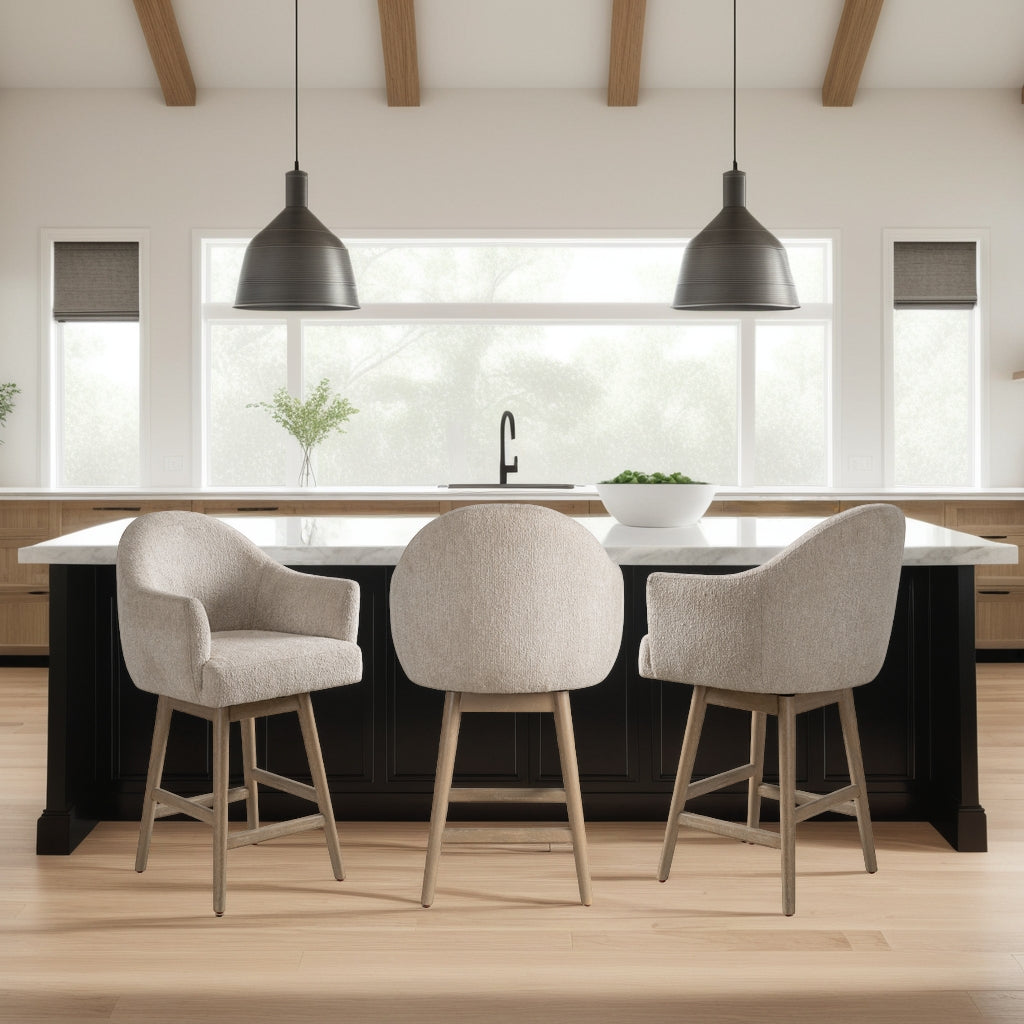 22.75"W x 23"D x 39.75"H / Beige/Washed Wood