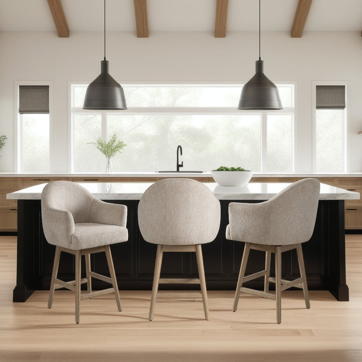 22.75"W x 23"D x 39.75"H / Beige/Washed Wood