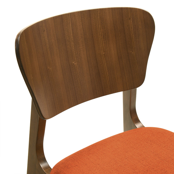 23.5"W x 19"D x 33"H / Orange/Walnut