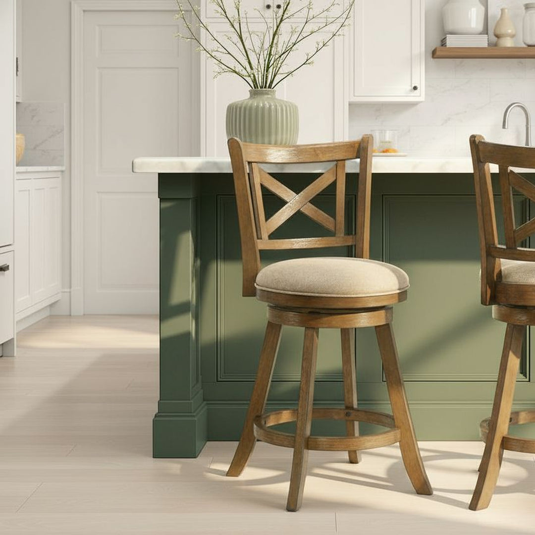 19"W x 17.75"D x 38"H / Light Scone/Sepia Brown
