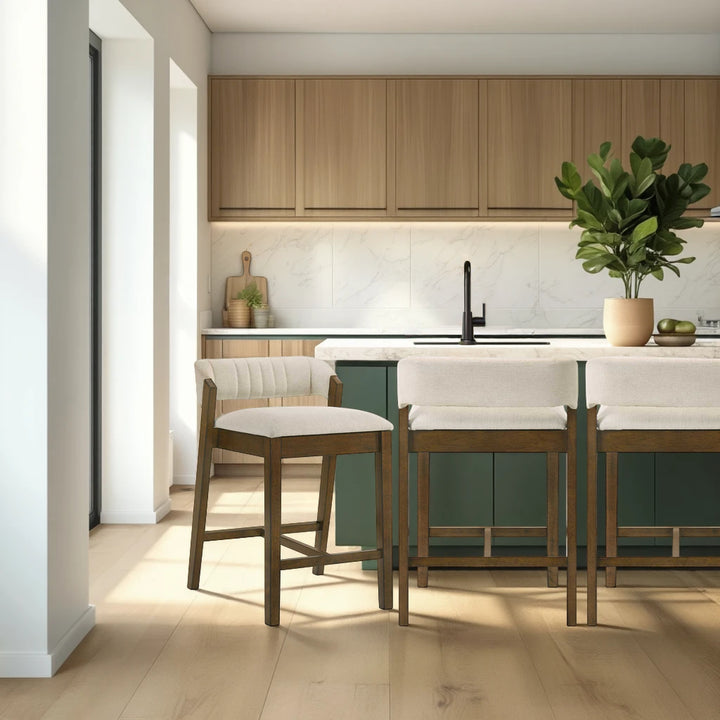 20.5"W x 21.63"D x 32.5"H / Ecru/Sepia Brown