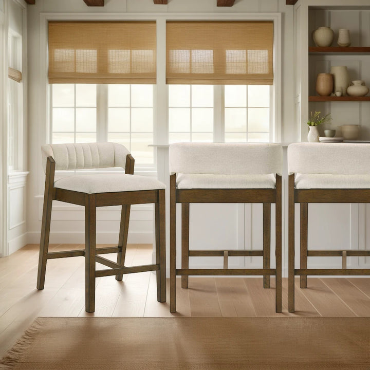 20.5"W x 21.63"D x 36.25"H / Ecru/Sepia Brown