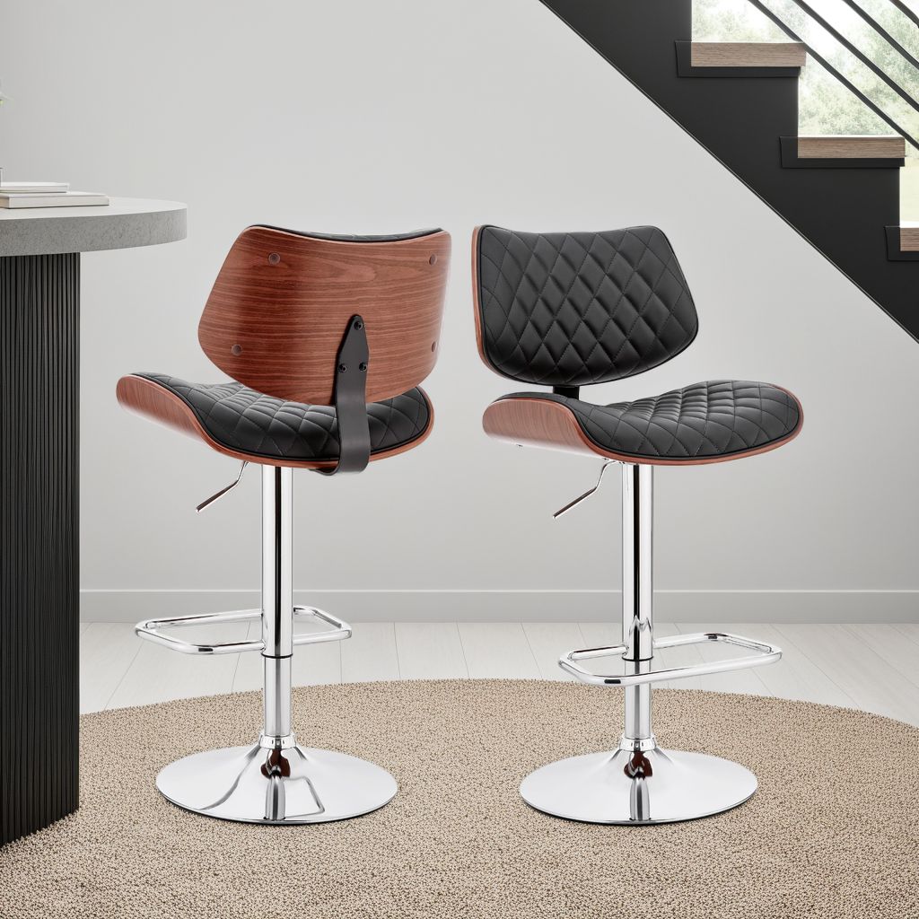 19"W x 20"D x 37-45"H / Black/Walnut