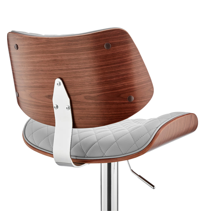 19"W x 20"D x 37-45"H / Gray/Walnut