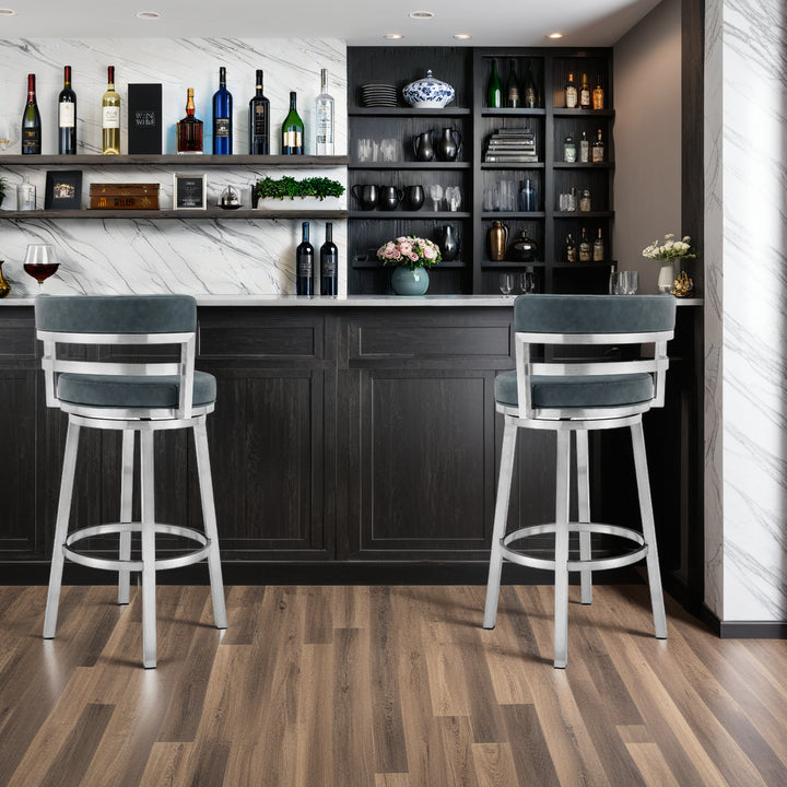 20"W x 21"D x 40"H / Blue/Brushed Stainless Steel Finishing