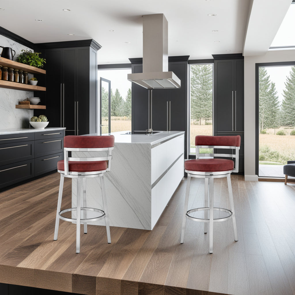 20"W x 21"D x 36"H / Red/Brushed Stainless Steel Finishing