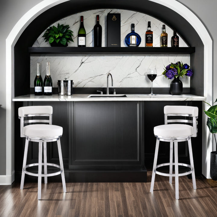 20"W x 21"D x 39"H / White/Brushed Stainless Steel