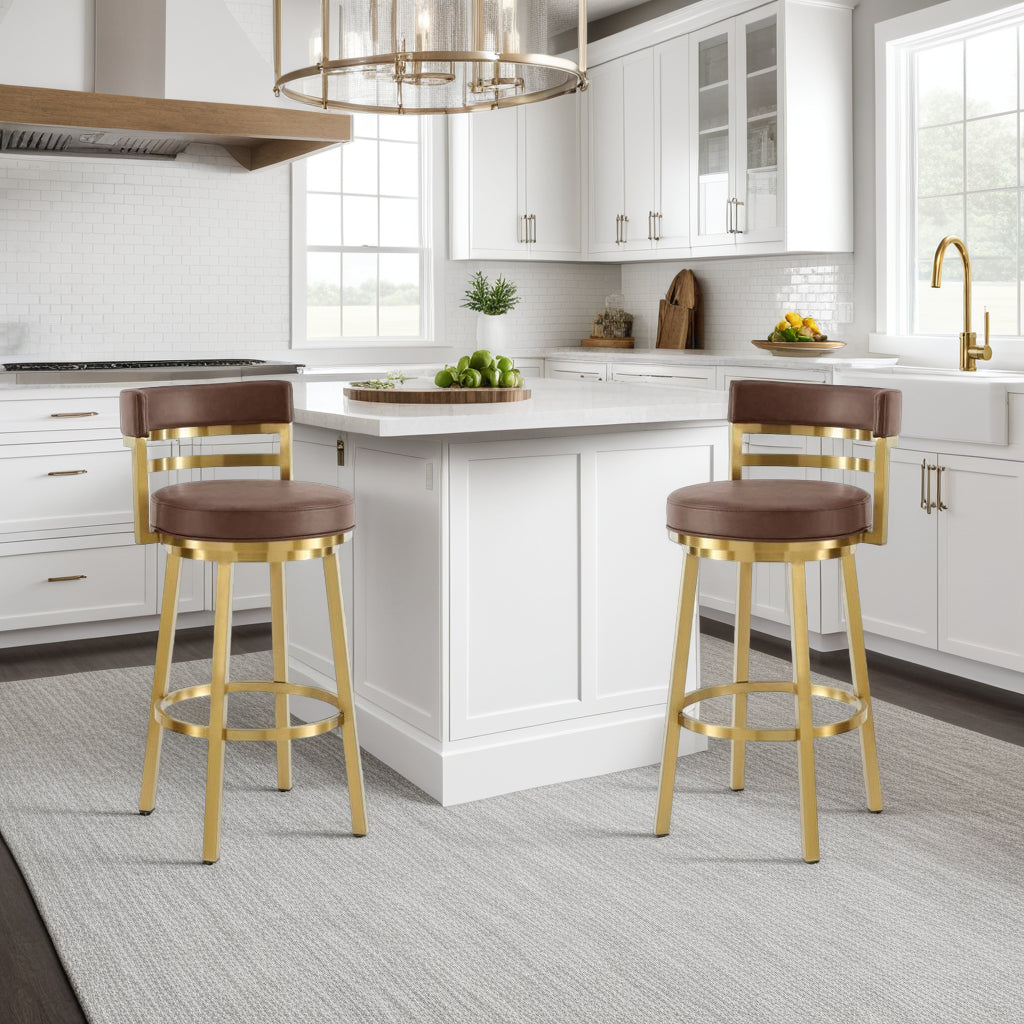 20"W x 21"D x 35"H / Vintage Coffee/Gold