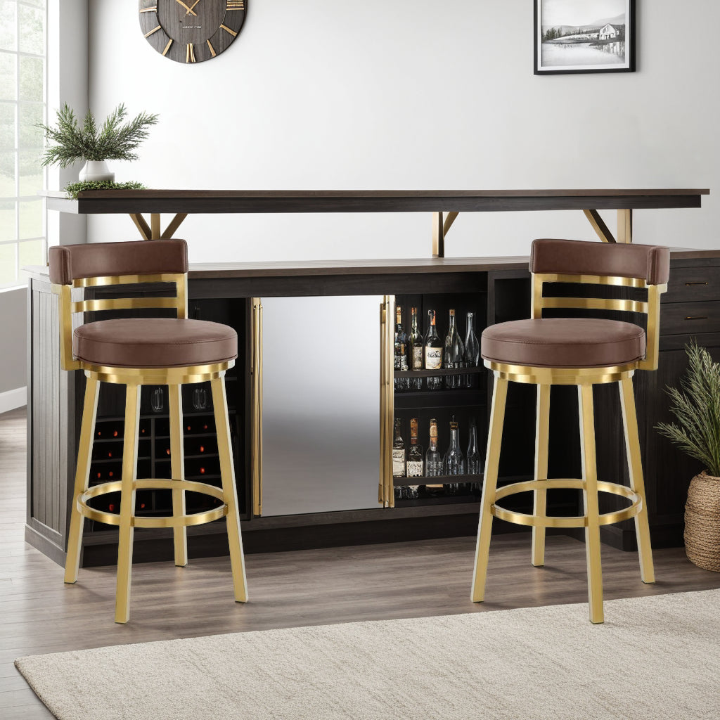 20"W x 21"D x 39"H / Vintage Coffee/Gold