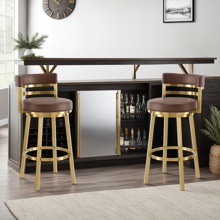 20"W x 21"D x 39"H / Vintage Coffee/Gold