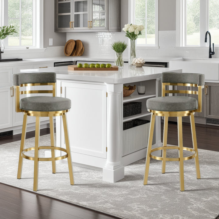 20"W x 21"D x 35"H / Vintage Gray/Gold