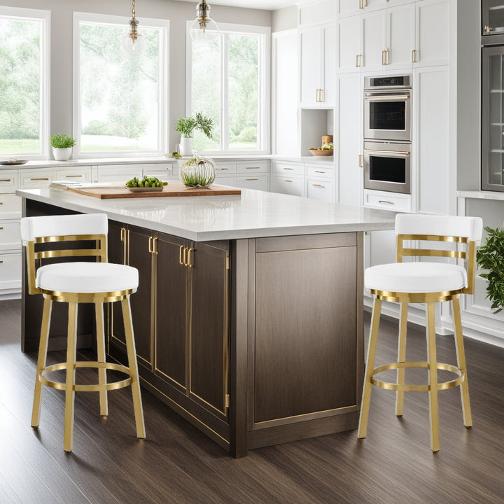 20"W x 21"D x 35"H / White/Gold