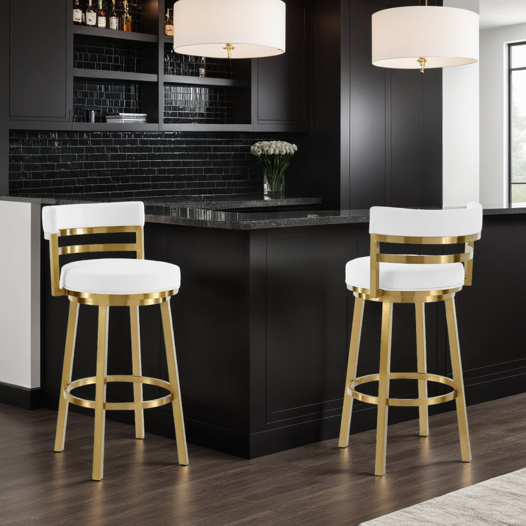 20"W x 21"D x 39"H / White/Gold