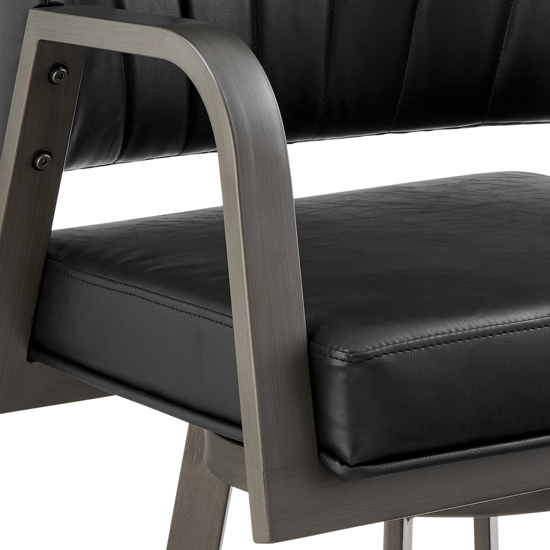 22"W x 21.5"D x 42.5"H / Vintage Black/Metallic Dark Gray