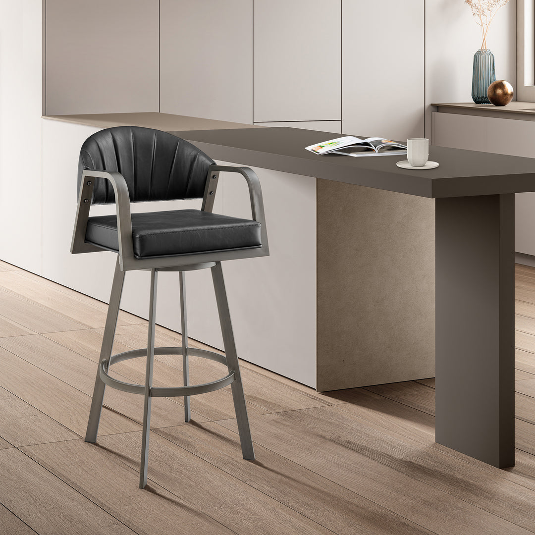 22"W x 21.5"D x 42.5"H / Vintage Black/Metallic Dark Gray