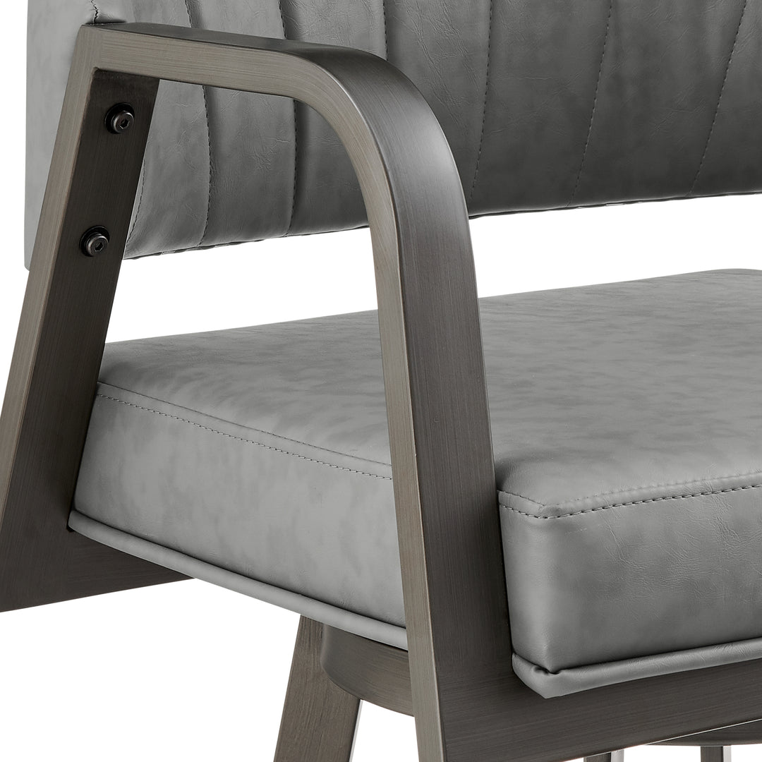 22"W x 21.5"D x 38.5"H / Vintage Gray/Metallic Dark Gray