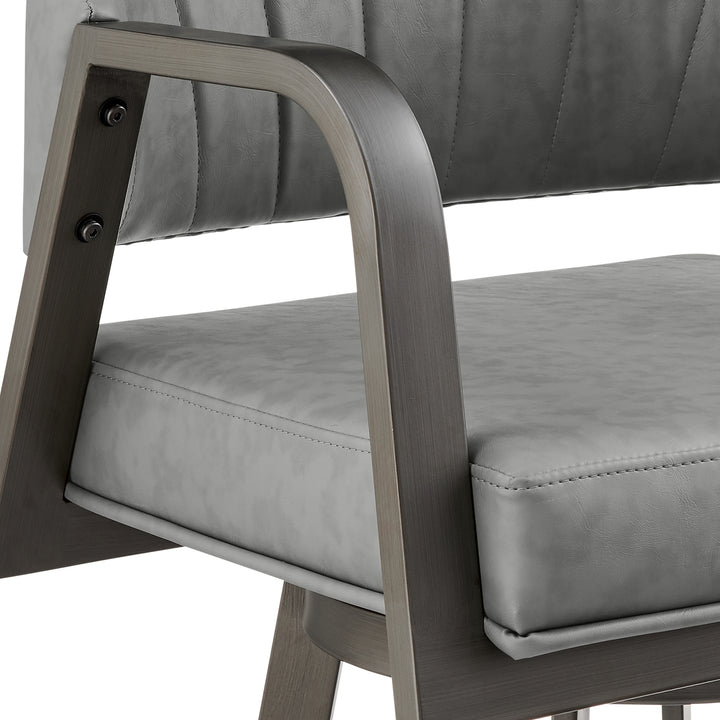 22"W x 21.5"D x 38.5"H / Vintage Gray/Metallic Dark Gray