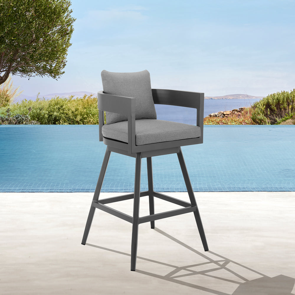 American Home Furniture Armen Living Menorca Outdoor Swivel Counter Stool Set of 2