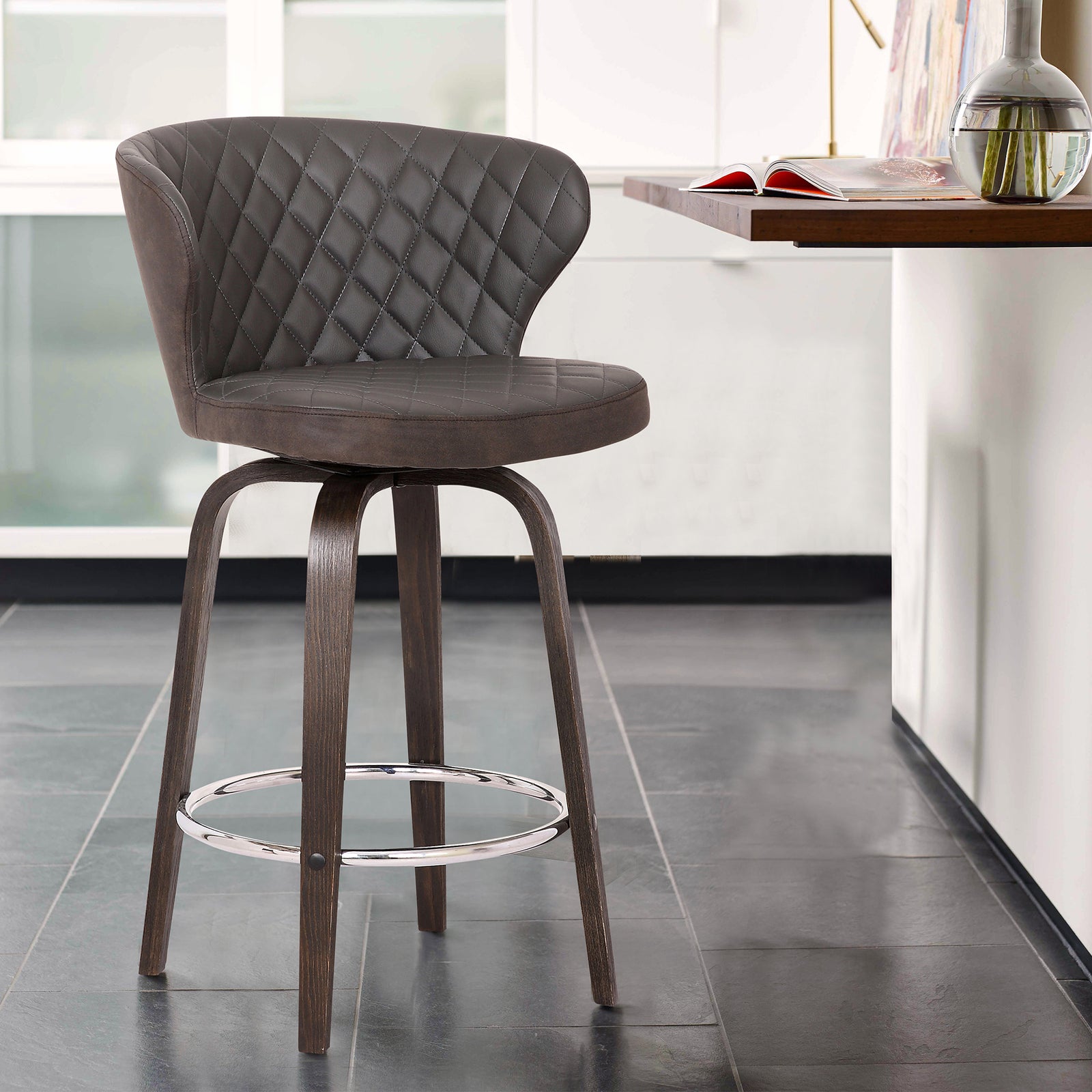 American Home Furniture Armen Living Mynette 26" Barstool Set of 2