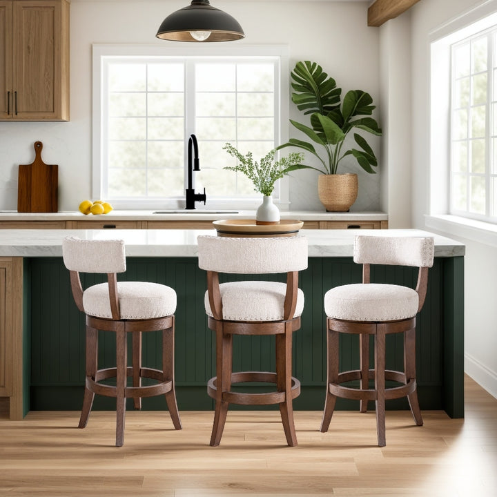 19"W x 21"D x 34.75"H / Beige/Brown Oak