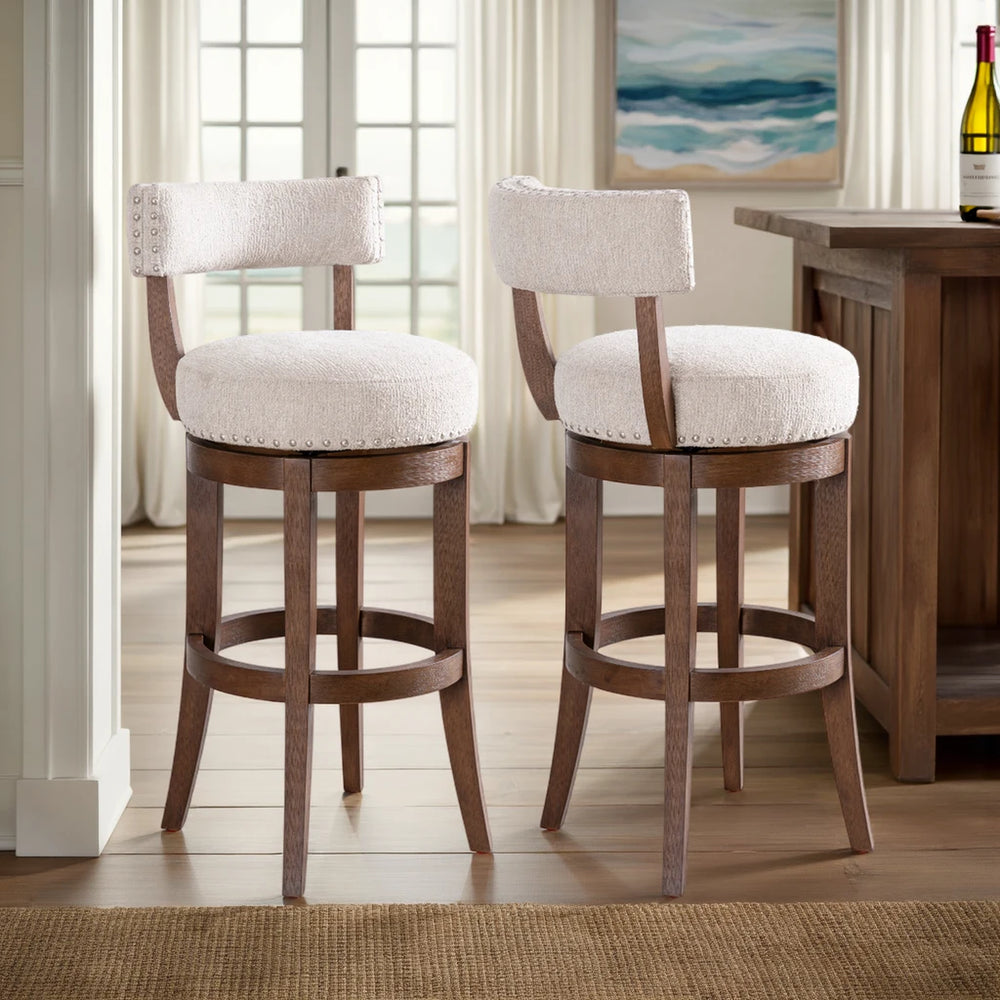 19"W x 21"D x 38.75"H / Beige/Brown Oak